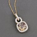 2.50 Ct Genuine Cushion Brown Diamond 18K Yellow Gold Statement Pendant by Fine Color Jewels