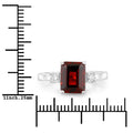 2.55 Ct Octagon Red Garnet Lab Diamond Prong Silver Three Stone Ring by Fine Color Jewels