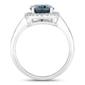 2.55 Ct Oval London Blue Topaz Lab Diamond Prong Silver Halo Ring by Fine Color Jewels
