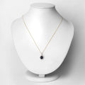 2.58 Ct Genuine Oval Ceylon Blue Sapphire and Diamond 18K Yellow Gold Halo Pendant by Fine Color Jewels
