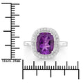 2.60 Ct Cushion Purple Amethyst and Lab Diamond Prong Silver Halo Ring by Fine Color Jewels