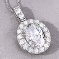 2.62 Ct Oval Lab Grown Diamond Prong Platinum Halo Bridal Pendant by Fine Color Jewels
