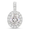 2.62 Ct Oval Lab Grown Diamond Prong Platinum Halo Bridal Pendant