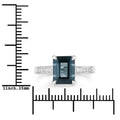 2.70 Ct Octagon London Blue Topaz Diamond Prong Silver Pave Bridge Ring by Fine Color Jewels