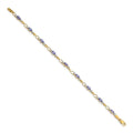 2.70 Ct Oval Violet Tanzanite & Diamond Prong 14K Yellow Gold Infinity Link Bracelet by Fine Color Jewels