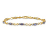 2.70 Ct Oval Violet Tanzanite & Diamond Prong 14K Yellow Gold Infinity Link Bracelet