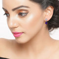 2.70 Ct Pear Purple Amethyst & Lab Diamond Prong Silver Teardrop Dangle Earrings by Fine Color Jewels