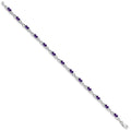 2.73 Ct Oval Purple Amethyst Prong Sterling Silver Infinity Link Bracelet by Fine Color Jewels