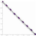2.73 Ct Oval Purple Amethyst Prong Sterling Silver Infinity Link Bracelet by Fine Color Jewels
