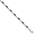 2.73 Ct Oval Purple Amethyst Prong Sterling Silver Infinity Link Bracelet by Fine Color Jewels