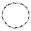 2.73 Ct Oval Purple Amethyst Prong Sterling Silver Infinity Link Bracelet