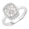 2.74 Ct Cushion Lab Grown Diamond Prong Platinum Bridal Halo Ring