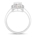 2.74 Ct Cushion Lab Grown Diamond Prong Platinum Bridal Halo Ring by Fine Color Jewels