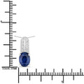 2.74 Ct Genuine Oval Ceylon Blue Sapphire and Diamond 18K White Gold Slide Pendant by Fine Color Jewels