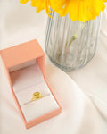 2.90 Ct Cushion Yellow Sapphire Prong 18k Yellow Gold Over Silver Statement Ring by Fine Color Jewels