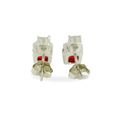 Lab Grown Ruby Silver Stud Earrings by Fine Color Jewels