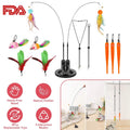 2 Cat Wand Toys with Suction Cup Double Head Interactive Cat Feather Toy by DailySale