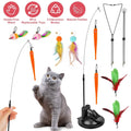 2 Cat Wand Toys with Suction Cup Double Head Interactive Cat Feather Toy by DailySale