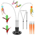 2 Cat Wand Toys with Suction Cup Double Head Interactive Cat Feather Toy by DailySale