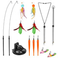 2 Cat Wand Toys with Suction Cup Double Head Interactive Cat Feather Toy by DailySale