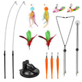 2 Cat Wand Toys with Suction Cup Double Head Interactive Cat Feather Toy by DailySale