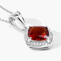 2 Ct Cushion Yellow Madeira Citrine and Lab Diamond Prong Silver Halo pendant Necklace by Fine Color Jewels
