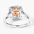 2 Ct Cushion Yellow Madeira Citrine and Lab Diamond Prong Silver Halo Ring by Fine Color Jewels