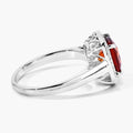 2 Ct Cushion Yellow Madeira Citrine and Lab Diamond Prong Silver Halo Ring by Fine Color Jewels