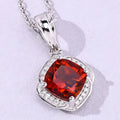 2 Ct Cushion Yellow Madeira Citrine and Lab Diamond Prong Silver Halo pendant Necklace by Fine Color Jewels