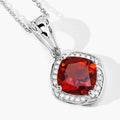 2 Ct Cushion Yellow Madeira Citrine and Lab Diamond Prong Silver Halo pendant Necklace by Fine Color Jewels