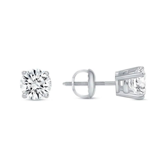 2 Ct Round Lab Created Grown Diamond Earrings 950 Platinum E/VVS Basket Screw by DailySale