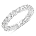 2 ct Round Lab Grown Diamond Prong 14K White Gold Eternity Band Ring by Fine Color Jewels