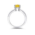 2 Ct Round Yellow Sapphire Prong Rhodium over Silver Solitaire Ring by Fine Color Jewels