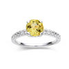 2 Ct Round Yellow Sapphire Prong Rhodium over Silver Solitaire Ring