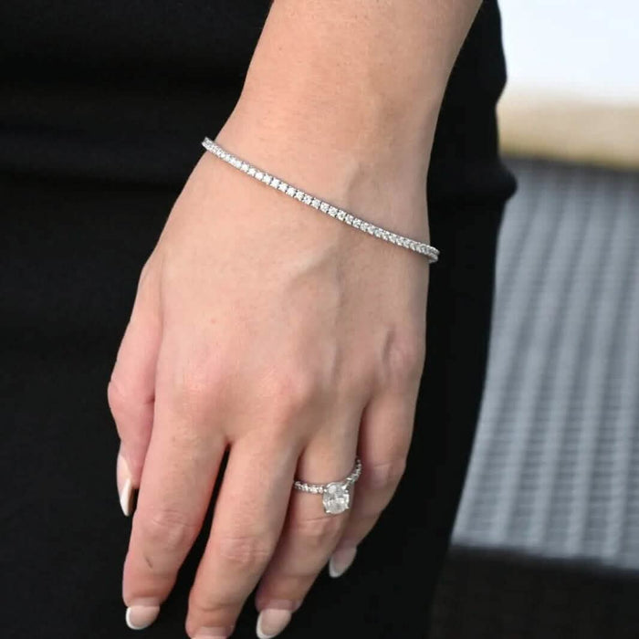 2 Ct TW Round-Cut Natural Diamond Tennis Bracelet 14K Gold 7" Women's by DailySale