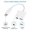 2-in-1 3.5mm Headphone Adapter Charger Audio Splitter Dongle by DailySale