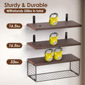 2-in-1 Floating Shelves Wall Mounted with Storage Basket by DailySale