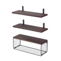 2-in-1 Floating Shelves Wall Mounted with Storage Basket by DailySale