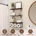 2-in-1 Floating Shelves Wall Mounted with Storage Basket by DailySale