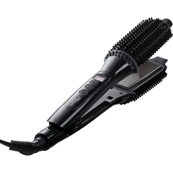 2-in-1 Perfecter Flat Iron Hair Straightener and Hot Round Brush by DailySale