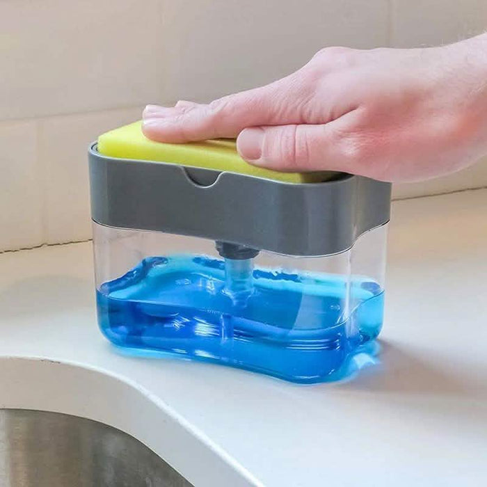 2-in-1 Soap Dispenser Pump with Sponge Holder by DailySale
