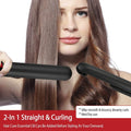 2-in-1 Twist Hair Straightener Ceramic Plate Hair Curler with Temperature Adjust LCD Display by DailySale