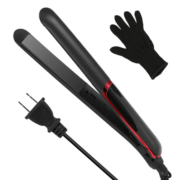 2-in-1 Twist Hair Straightener Ceramic Plate Hair Curler with Temperature Adjust LCD Display by DailySale