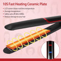 2-in-1 Twist Hair Straightener Ceramic Plate Hair Curler with Temperature Adjust LCD Display by DailySale