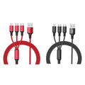 2-Pack: 3-in-1 Nylon Braided 4FT 3A Charging Cable by DailySale