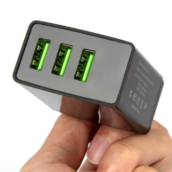 2-Pack: 3 Port LED Fast Quick Charge QC 3.0 USB Hub Display Wall Charger Adapter US Plug by DailySale