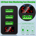 2-Pack: 3 Port LED Fast Quick Charge QC 3.0 USB Hub Display Wall Charger Adapter US Plug by DailySale