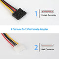 2-Pack: 4 Pin Male To 15Pin Female Data Cable Adapter by DailySale