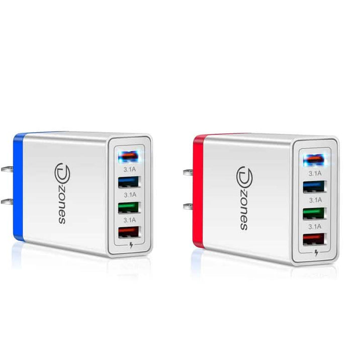 2-Pack: 4 Port High-Speed Wall Charger by DailySale