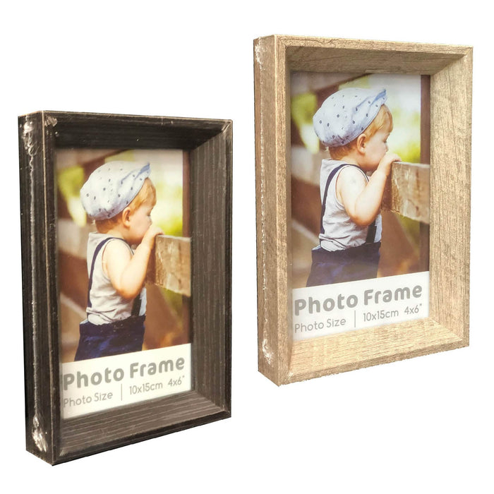 2-Pack: 4" x 6" Solid Wood Photo Frame with Hanger Hooks by DailySale